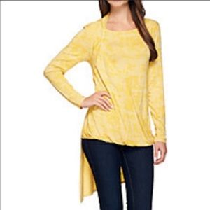 H by Halston yellow hi-low tunic top